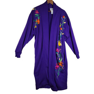 Vintage Lacy Afternoon Overcoat L Embellished Robe Lace Art To Wear Grandma